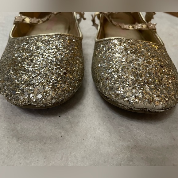 Girls Gold Glitter Size 2 Dress Shoe - Picture 2 of 4